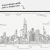 Chicago Skyline One Line Art - Pano