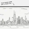 Chicago Skyline One Line Art - Pano