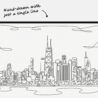 Chicago Skyline One Line Art - Pano