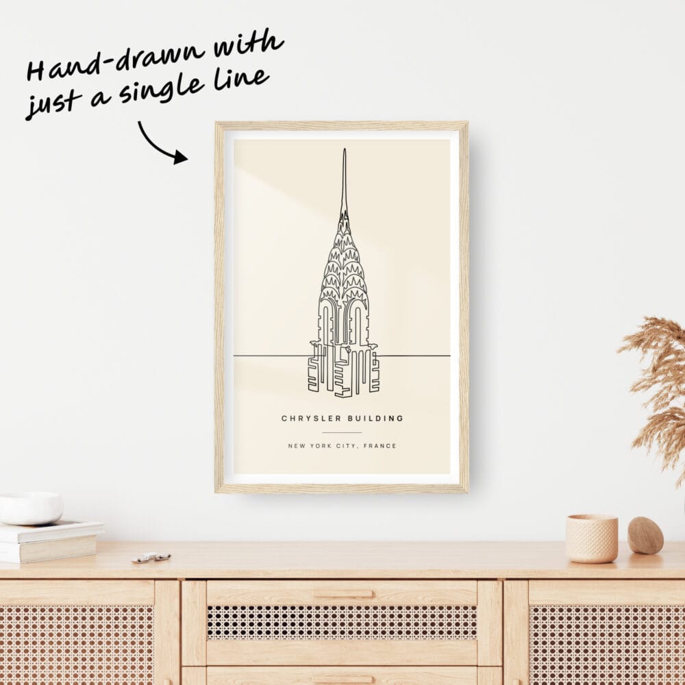 Chrysler Building Landmark One Line Drawing Chrysler Building Landmark One Line Drawing