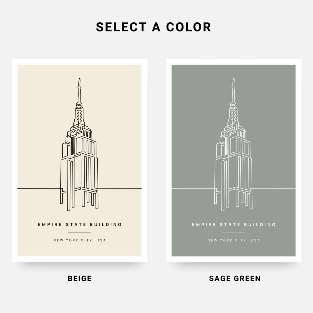 Empire State Building Landmark Art Print - Colors Empire State Building Landmark Art Print - Colors
