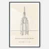 Empire State Building Landmark Art Print - Main - Black Frame