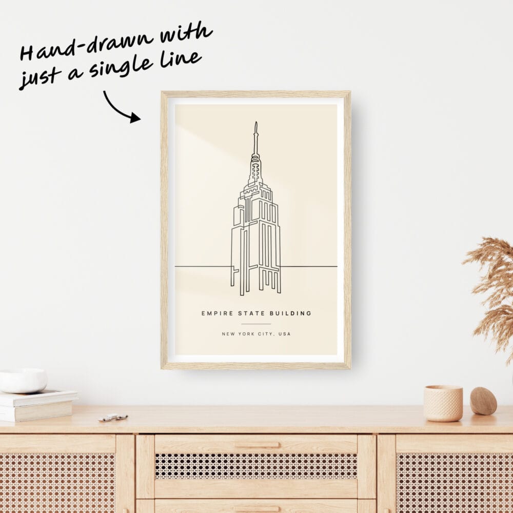 Empire State Building Landmark One Line Drawing Empire State Building Landmark One Line Drawing