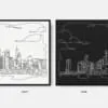 Framed Chicago Canvas Wall Art - Pano - Color Selection