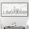 Framed Chicago Skyline Canvas Wall Art - Panorama - Main - Light