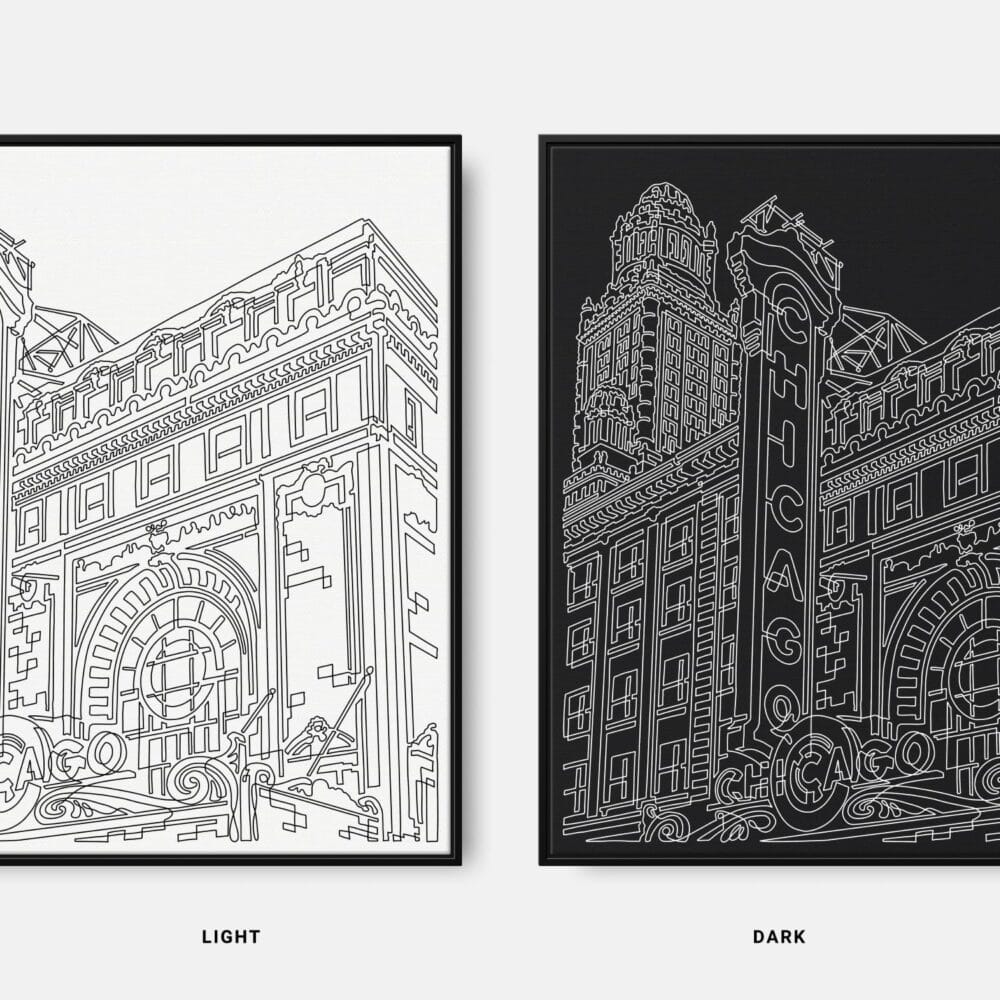 Framed Chicago Theater Canvas Print - Color Selection Framed Chicago Theater Canvas Print - Color Selection