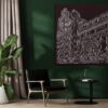 Framed Chicago Theater Canvas Print - Living Chair - Dark
