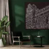Framed Chicago Theater Canvas Print - Living Chair - Dark