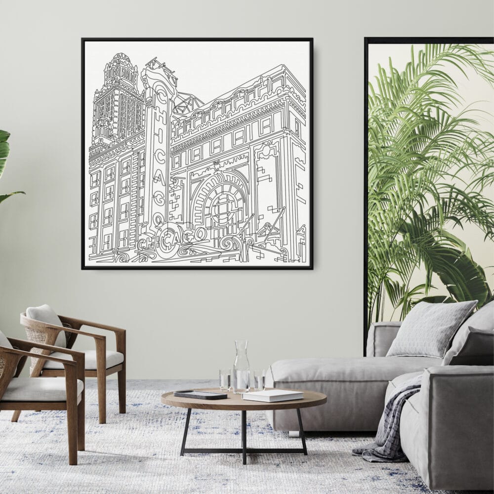 Framed Chicago Theater Canvas Print - Living Room Framed Chicago Theater Canvas Print - Living Room