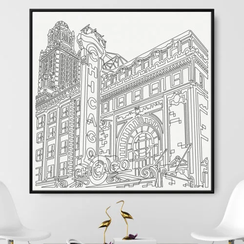 Framed Chicago Theater Canvas Print - Main - Light