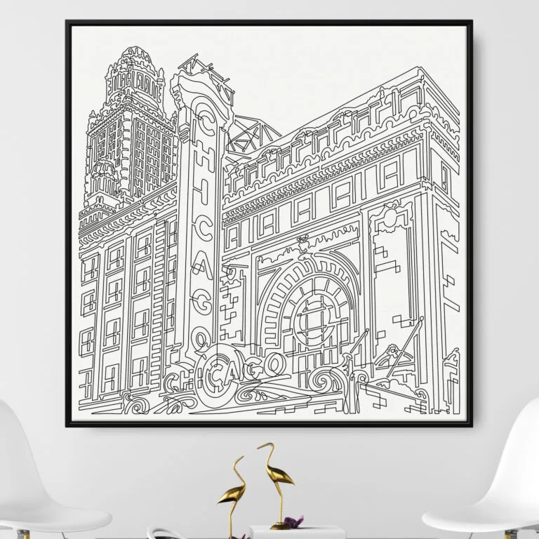 Framed Chicago Theater Canvas Print - Main - Light
