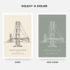 Golden Gate Bridge Landmark Art Print - Colors