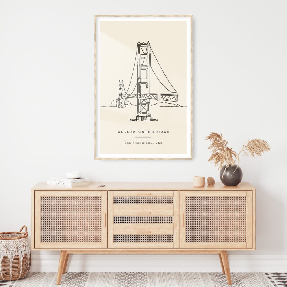Golden Gate Bridge Landmark Art Print - Shelf Golden Gate Bridge Landmark Art Print - Shelf