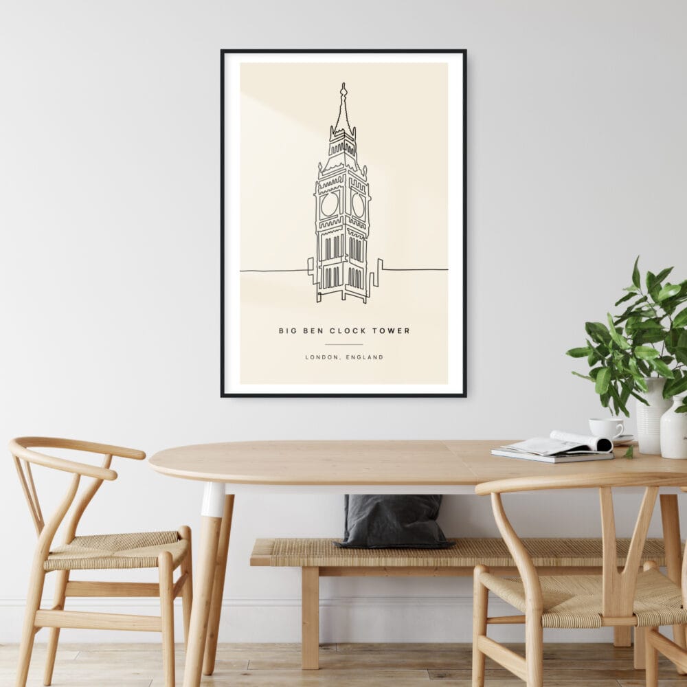 London Big Ben Clock Tower Art Print - Kitchen Wall Art London Big Ben Clock Tower Art Print - Kitchen Wall Art