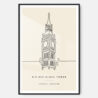 London Big Ben Clock Tower Landmark Art Print - Main - Black Frame