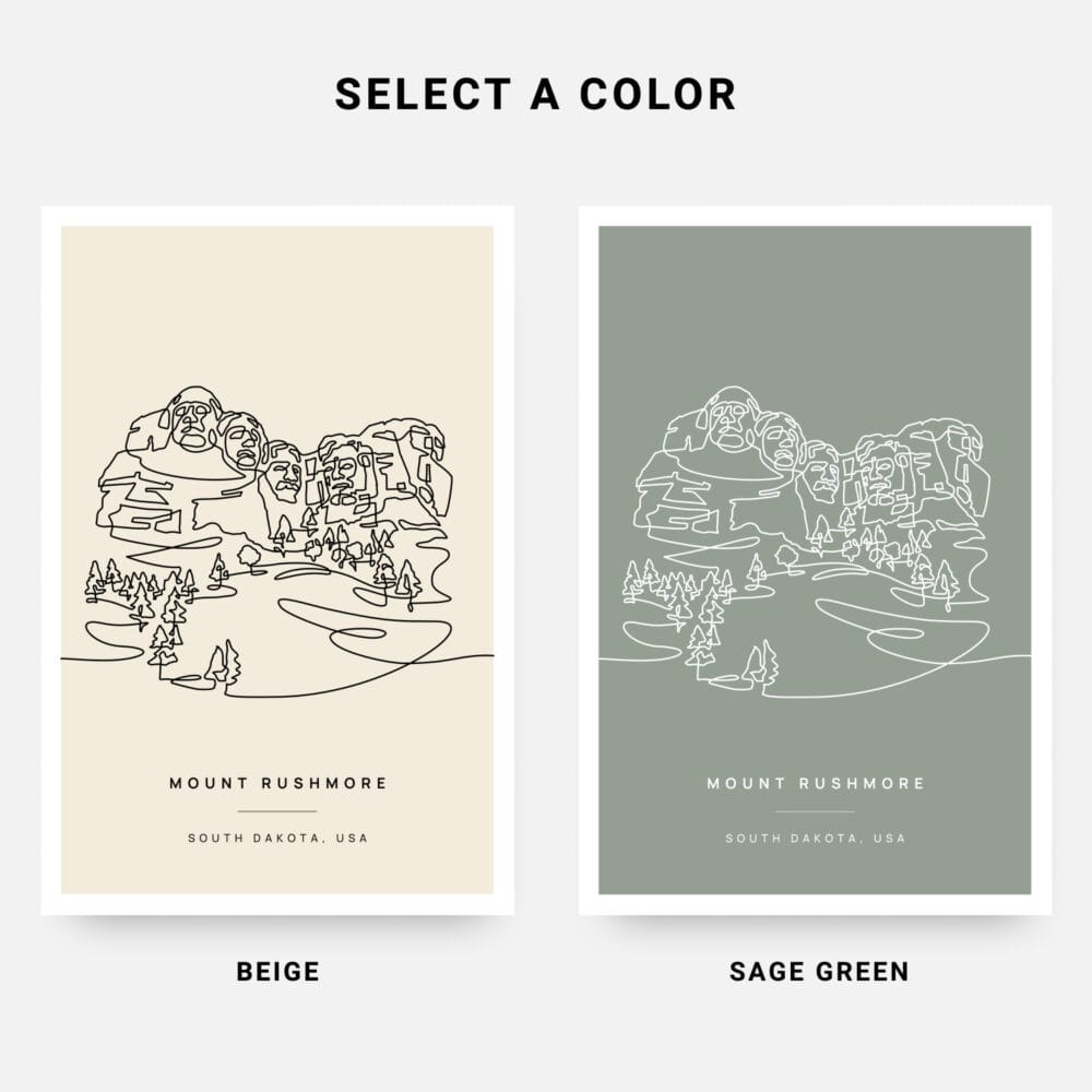 Mount Rushmore Landmark Art Print - Colors Mount Rushmore Landmark Art Print - Colors