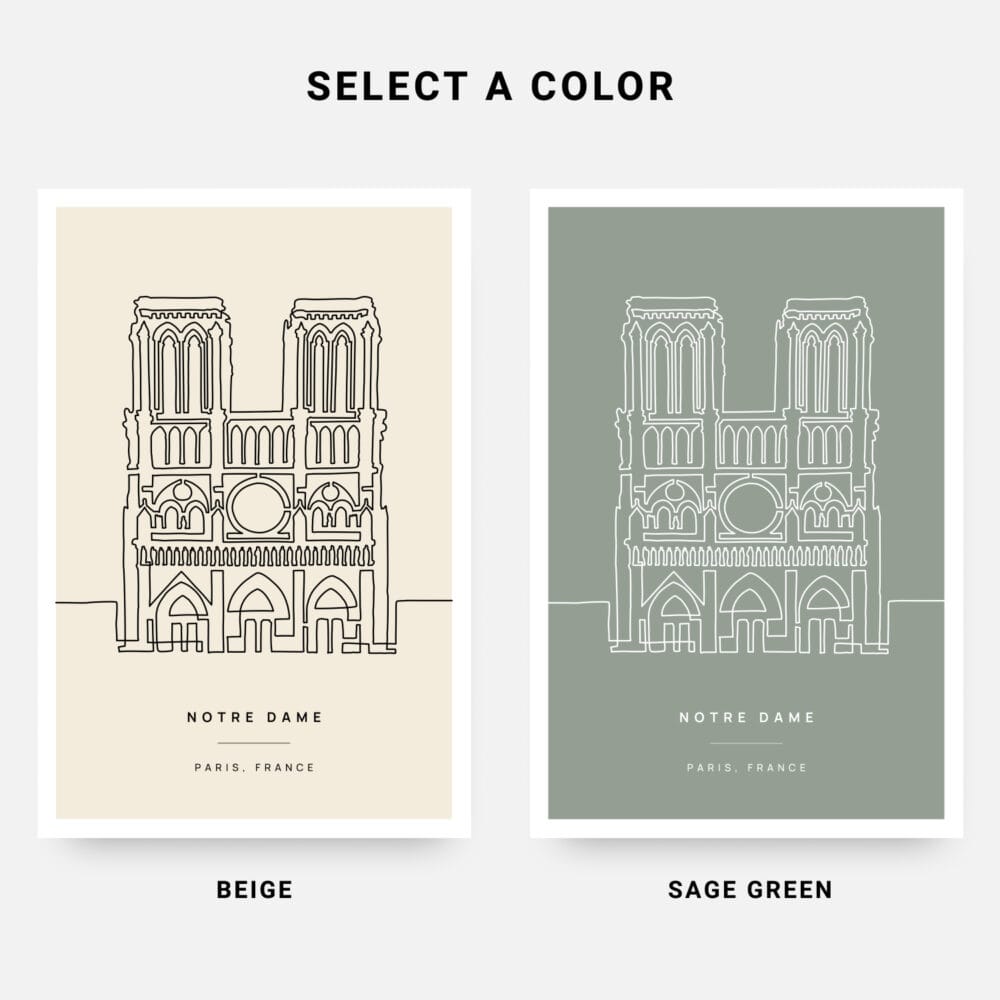 Notre Dame Landmark Art Print - Colors Notre Dame Landmark Art Print - Colors