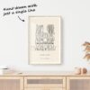 Notre Dame Landmark One Line Drawing