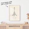 Paris Eiffel Tower Landmark One Line Drawing