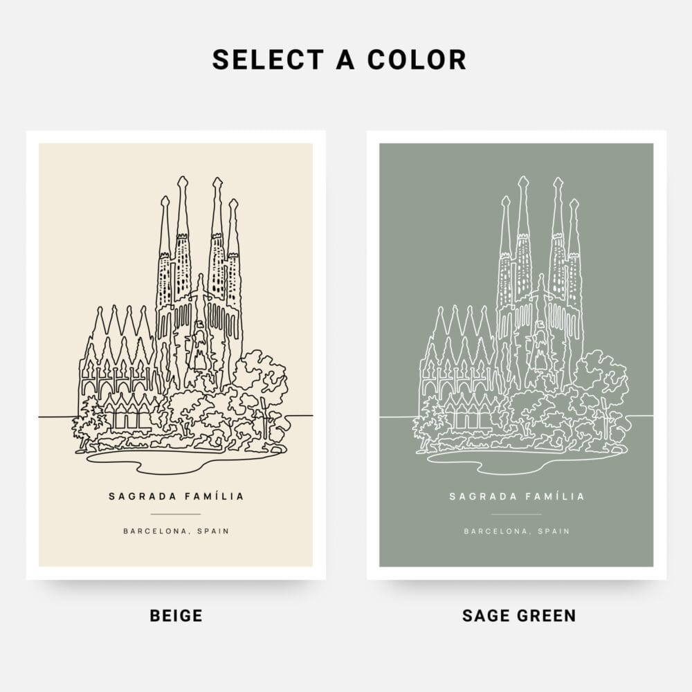 Sagrada Família Landmark Art Print - Colors Sagrada Família Landmark Art Print - Colors
