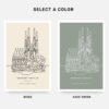 Sagrada Família Landmark Art Print - Colors