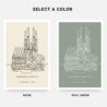 Sagrada Família Landmark Art Print - Colors