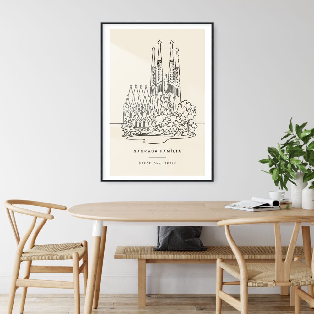Sagrada Família Landmark Art Print - Kitchen Wall Art Sagrada Família Landmark Art Print - Kitchen Wall Art