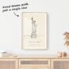 Statue of Liberty Landmark One Line Drawing