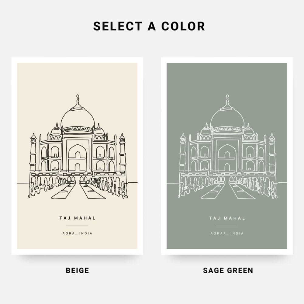 Taj Mahal Landmark Art Print - Colors Taj Mahal Landmark Art Print - Colors