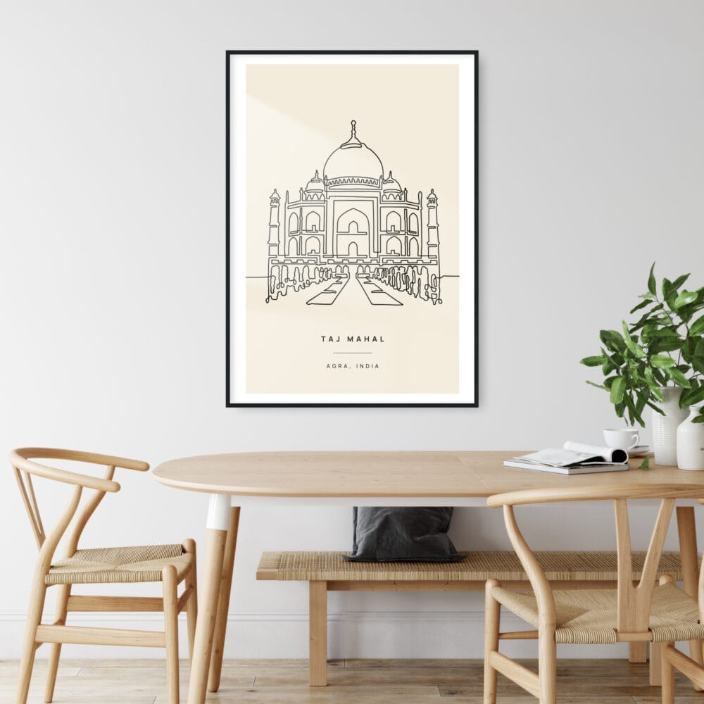 Taj Mahal Landmark Art Print - Kitchen Wall Art Taj Mahal Landmark Art Print - Kitchen Wall Art