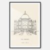 Taj Mahal Landmark Art Print - Main - Black Frame