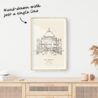 Taj Mahal Landmark One Line Drawing