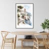 Amalfi Coast Watercolor Art Print - Kitchen Wall Art - Portrait