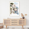 Amalfi Coast Watercolor Art Print - Shelf - Portrait