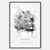 Amsterdam Canal Line Drawing Art Print - Main - Black Frame - Portrait