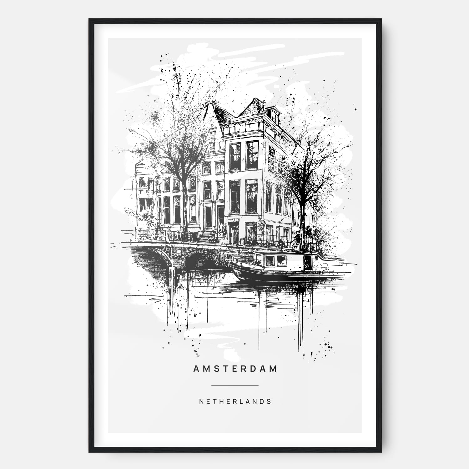Amsterdam Line Drawing – Art Print