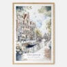 Amsterdam GrachtenGordel Watercolor Art Print - Main - Wood Frame