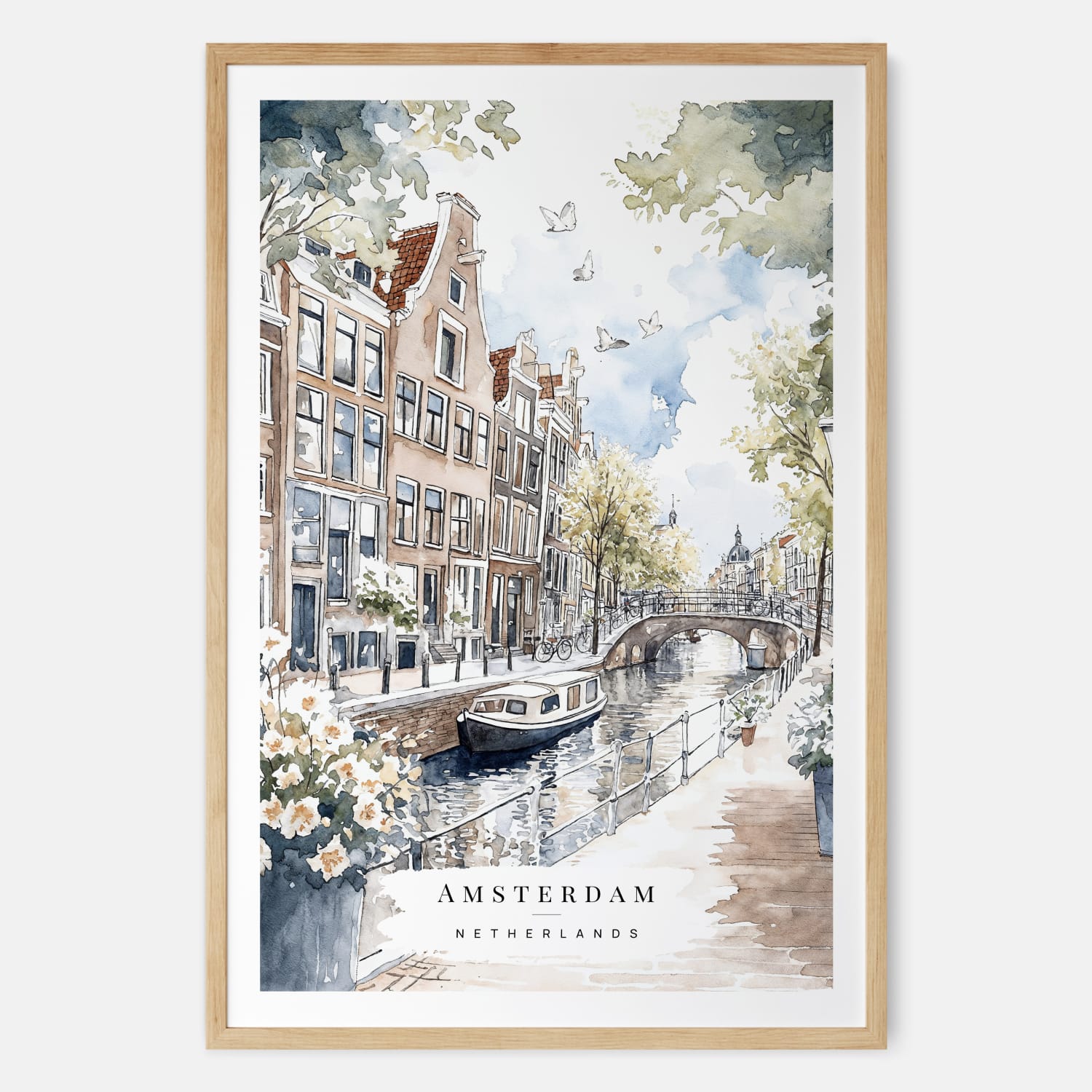 Amsterdam GrachtenGordel Watercolor Painting – Art Print
