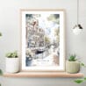 Amsterdam GrachtenGordel Watercolor Art Print on shelf