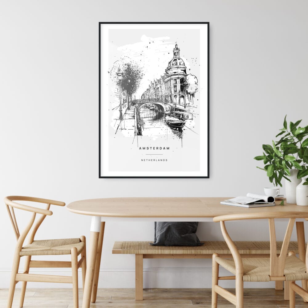 Amsterdam Grachtengordel Art Print - Kitchen Wall Art - Portrait Amsterdam Grachtengordel Art Print - Kitchen Wall Art - Portrait