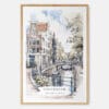 Amsterdam Watercolor Art Print - Main - Wood Frame