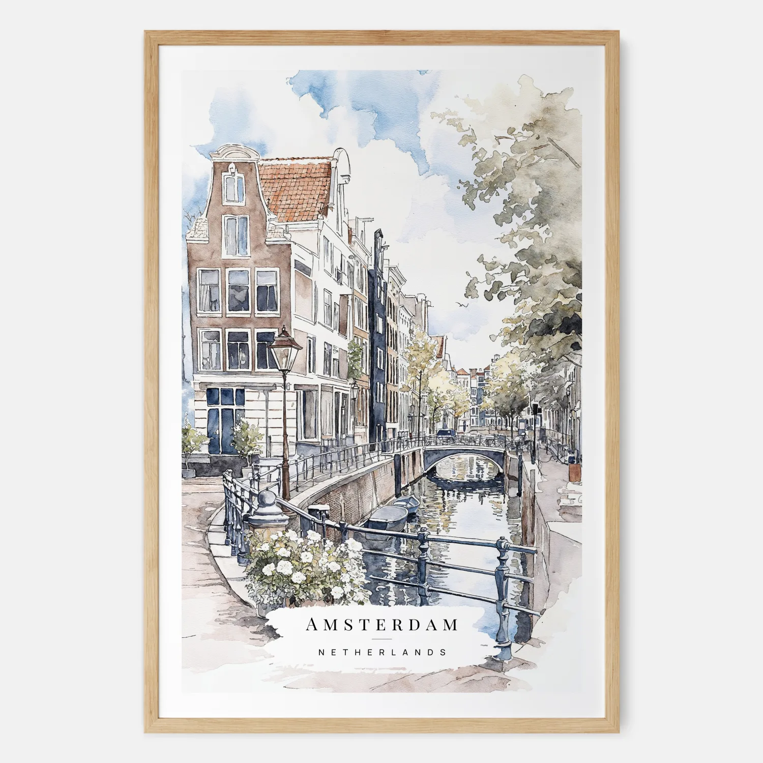 Amsterdam Watercolor Painting - Art Print