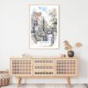 Amsterdam Watercolor Art Print - Shelf - Portrait