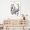 Amsterdam Watercolor Art Print - Shelf - Portrait