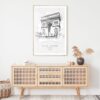 Arc De Triomphe Line Drawing Art Print - Shelf - Portrait