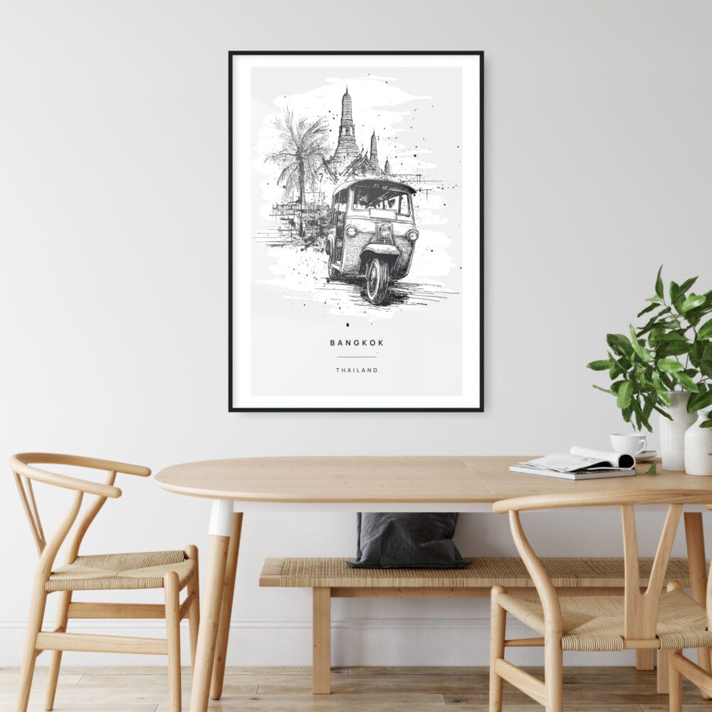 Bangkok Thailand Tuk tuk Art Print - Kitchen Wall Art - Portrait Bangkok Thailand Tuk tuk Art Print - Kitchen Wall Art - Portrait