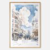 Berlin Watercolor Painting Art Print - Main - Wood Frame