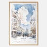Berlin Watercolor Painting Art Print - Main - Wood Frame