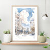 Berlin Watercolor Painting Art Print on shelf