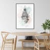 Big Ben Clock Line Drawing Art Print - Kitchen Wall Art - Portrait